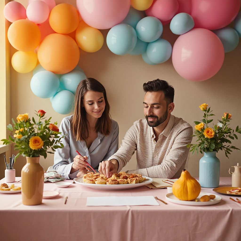 Event planner creating custom decorations